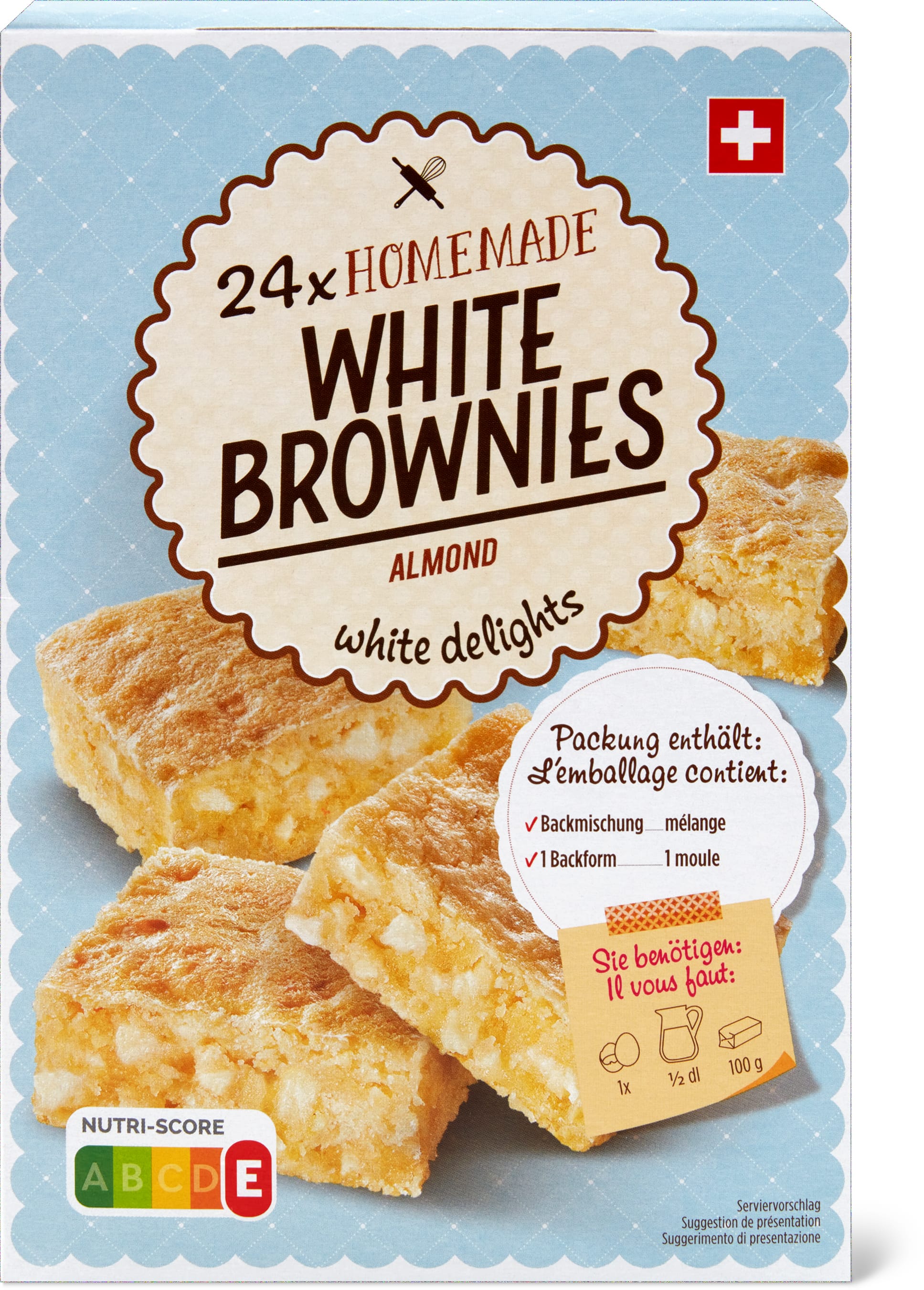 White Brownies alla mandorla